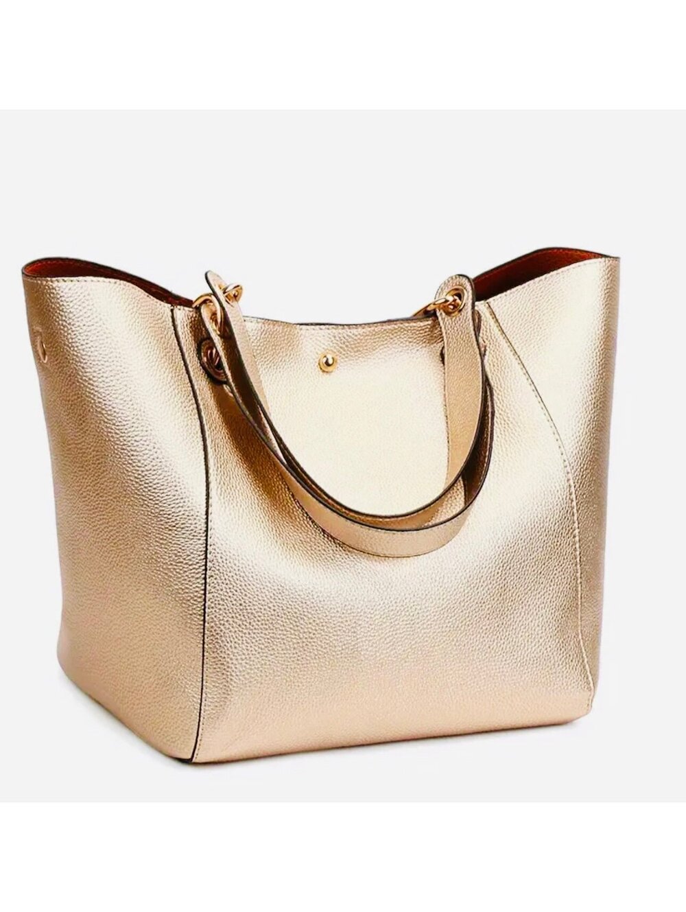 New -Gorgeous -X~Large Capacity Multifunctional Faux Leather Tote -Gold